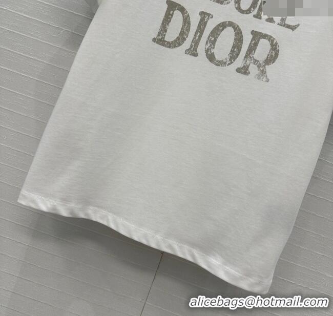 Luxury Cheap Dior Cotton T-Shirt with Studs DR061202 White 2025
