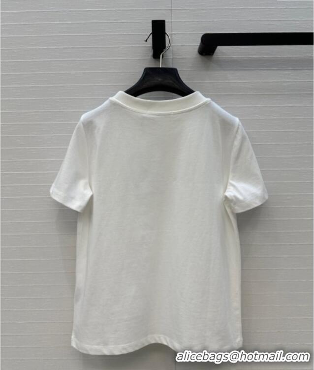 Luxury Cheap Dior Cotton T-Shirt with Studs DR061202 White 2025