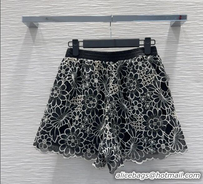Luxury Classic Dior Lace Shorts DR061204 Black 2025