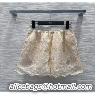 Best Quality Dior Lace Shorts DR061204 Beige 2025