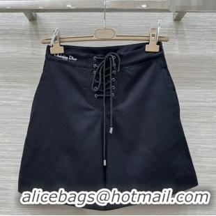 Best Product Dior Cotton Laced-up Shorts DR061205 Black 2025