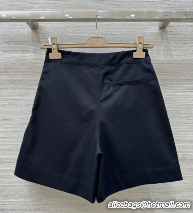 Best Product Dior Cotton Laced-up Shorts DR061205 Black 2025
