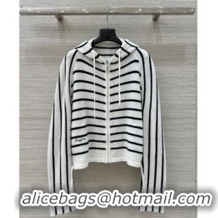 Promotional Dior Wool Striped Cardigan DR061206 White 2025