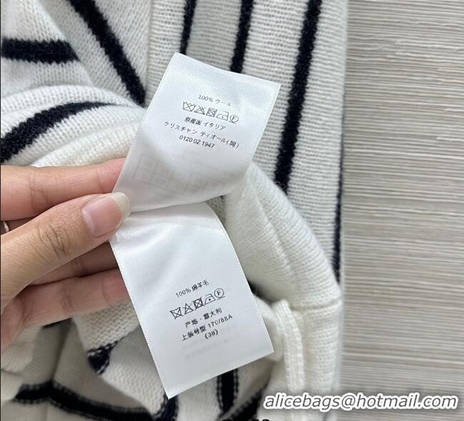 Promotional Dior Wool Striped Cardigan DR061206 White 2025