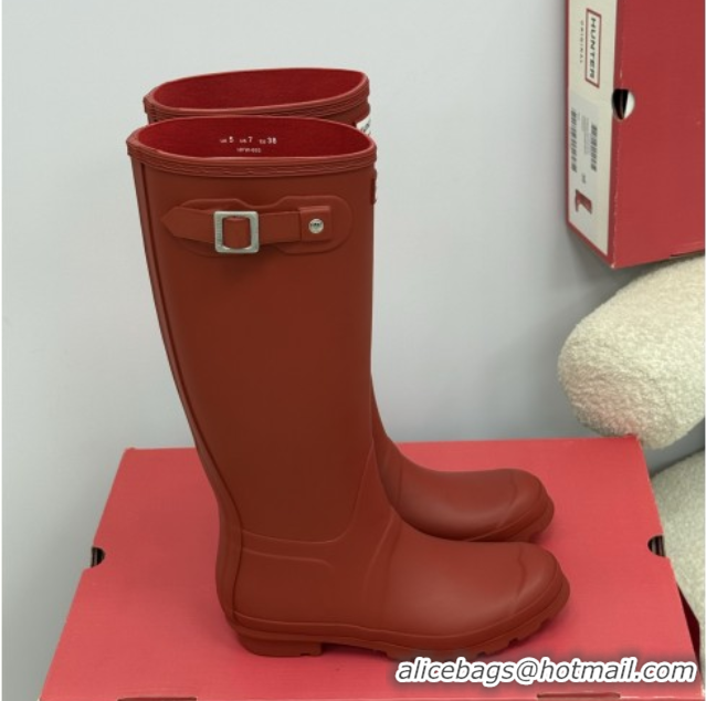 Good Looking Chanel Hunter Rubber Rain Boots Red 5082826
