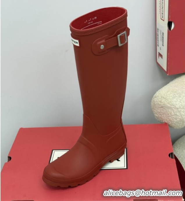 Good Looking Chanel Hunter Rubber Rain Boots Red 5082826