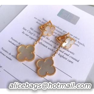 Low Price Van Cleef & Arpels Alhambra Earrings And 2 Motifs 0628 White/Gold 2023