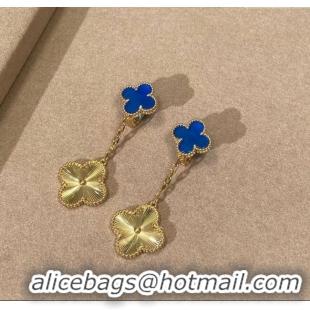 Good Taste Van Cleef & Arpels Alhambra Earrings And 2 Motifs 0619 Blue/Gold 2025
