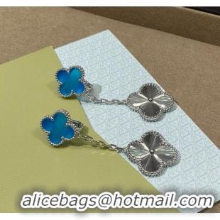 Top Design Van Cleef & Arpels Alhambra Earrings And 2 Motifs V0122 Blue/Silver 2025