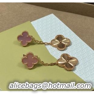 Shop Discount Van Cleef & Arpels Alhambra Earrings And 2 Motifs V0122 Blue/Gold 2025