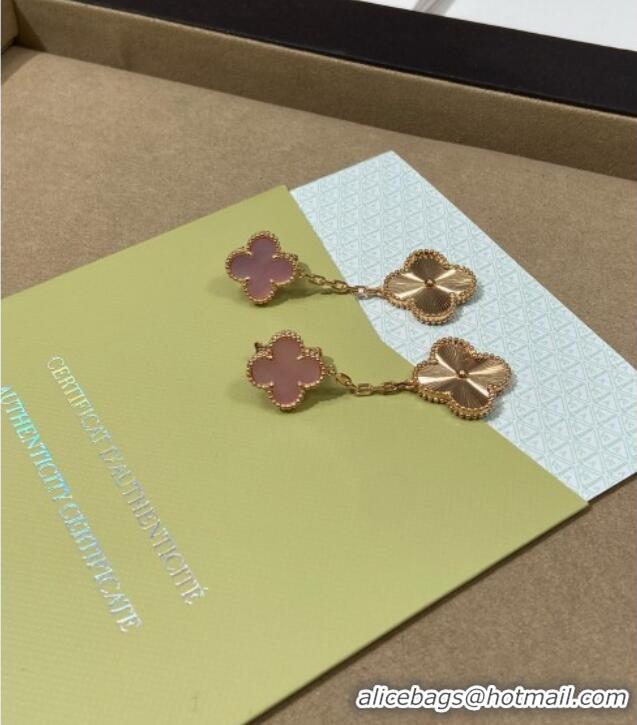 Shop Discount Van Cleef & Arpels Alhambra Earrings And 2 Motifs V0122 Blue/Gold 2025