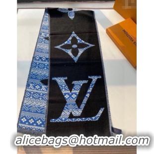 Promotional Louis Vuitton MNG Two Wool Scarf 33x200cm LV091001 Blue 2025
