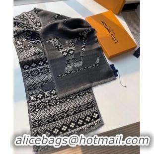 Low Cost Louis Vuitton MNG Two Wool Scarf 33x200cm LV091001 Grey 2025