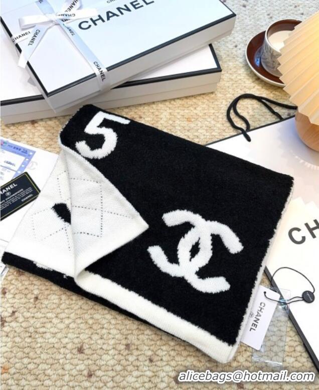 Super Quality Chanel Cashmere Wool Long Scarf 30x180cm CH091002 Black/White 2025