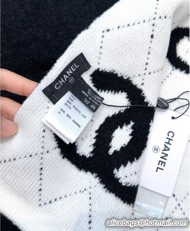 Super Quality Chanel Cashmere Wool Long Scarf 30x180cm CH091002 Black/White 2025