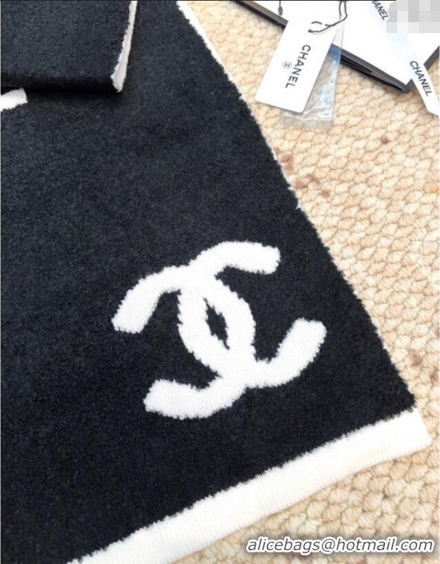 Super Quality Chanel Cashmere Wool Long Scarf 30x180cm CH091002 Black/White 2025
