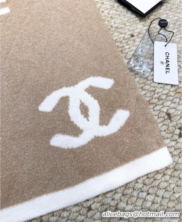 Good Taste Chanel Cashmere Wool Long Scarf 30x180cm CH091002 Beige/White 2025
