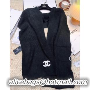 Best Price Chanel Cashmere Wool Long Scarf 30x175cm CH091004 Black 2025
