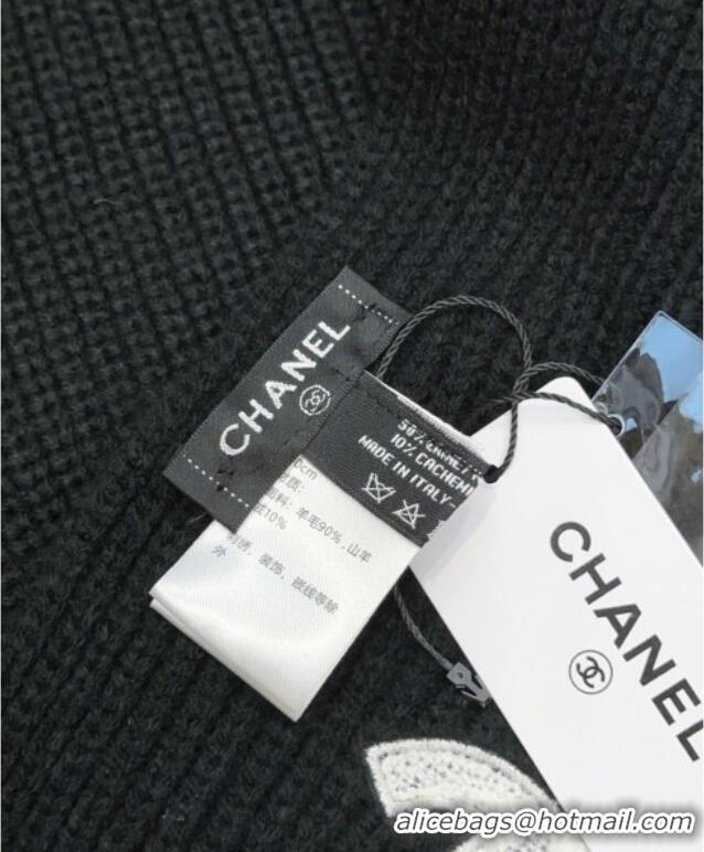 Best Price Chanel Cashmere Wool Long Scarf 30x175cm CH091004 Black 2025