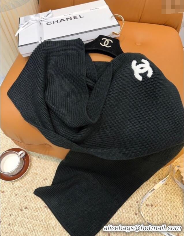Best Price Chanel Cashmere Wool Long Scarf 30x175cm CH091004 Black 2025