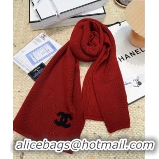 Grade Quality Chanel Cashmere Wool Long Scarf 30x175cm CH091004 Red 2025