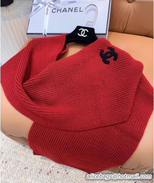 Grade Quality Chanel Cashmere Wool Long Scarf 30x175cm CH091004 Red 2025