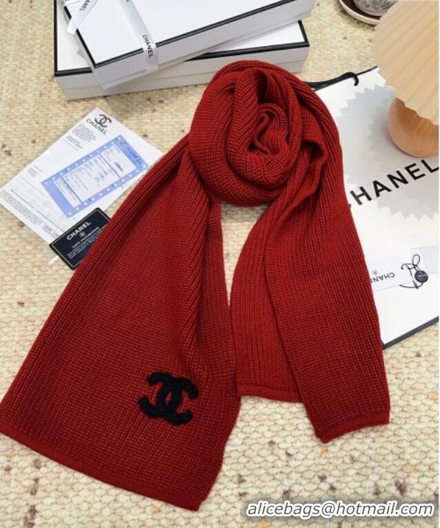 Grade Quality Chanel Cashmere Wool Long Scarf 30x175cm CH091004 Red 2025