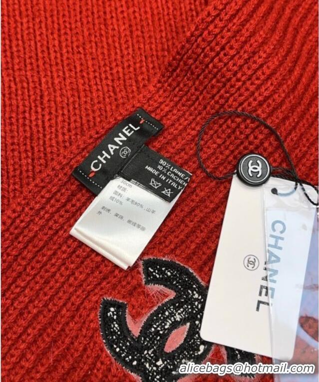 Grade Quality Chanel Cashmere Wool Long Scarf 30x175cm CH091004 Red 2025