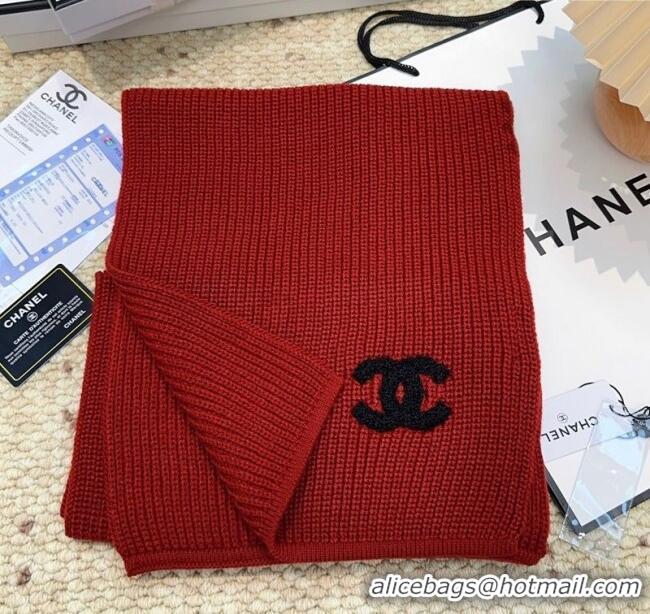 Grade Quality Chanel Cashmere Wool Long Scarf 30x175cm CH091004 Red 2025