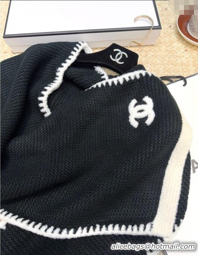 Top Grade Chanel Cashmere Wool Long Scarf 30x180cm CH091005 Black 2025