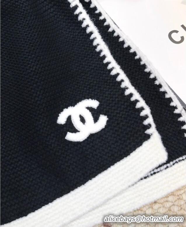Top Grade Chanel Cashmere Wool Long Scarf 30x180cm CH091005 Black 2025
