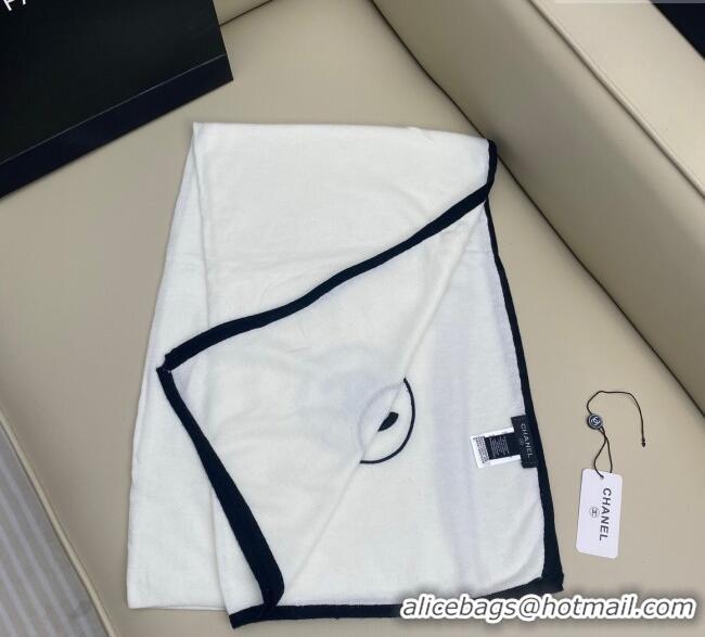 Top Grade Chanel Silk Cashmere Blend Long Scarf 65x180cm CH091006 White 2025