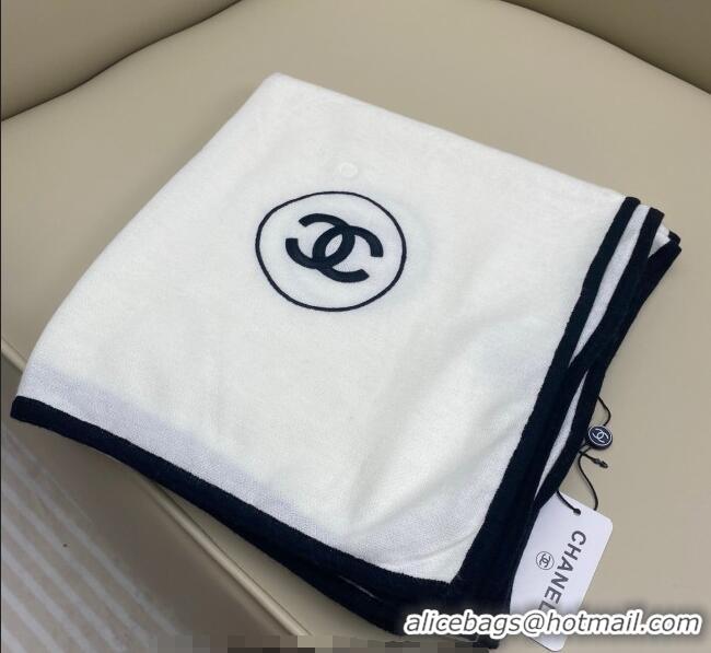 Top Grade Chanel Silk Cashmere Blend Long Scarf 65x180cm CH091006 White 2025