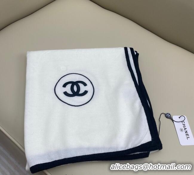 Top Grade Chanel Silk Cashmere Blend Long Scarf 65x180cm CH091006 White 2025
