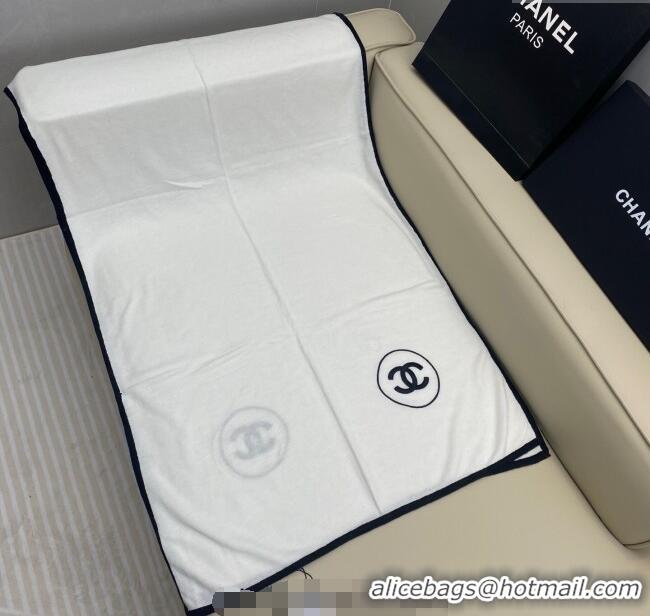 Top Grade Chanel Silk Cashmere Blend Long Scarf 65x180cm CH091006 White 2025