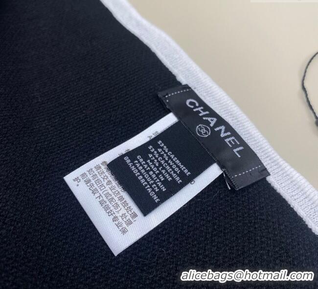 Cheapest Chanel Silk Cashmere Blend Long Scarf 65x180cm CH091006 Black 2025