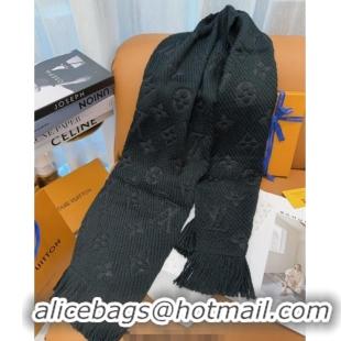 Well Crafted Louis Vuitton Cashmere Wool Long Scarf 31x175cm LV091009 Black 2025