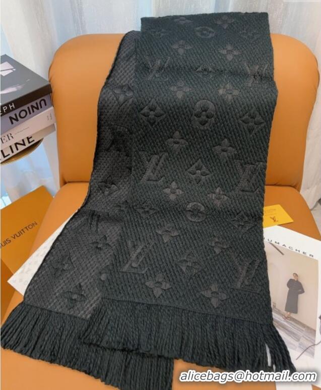 Well Crafted Louis Vuitton Cashmere Wool Long Scarf 31x175cm LV091009 Black 2025