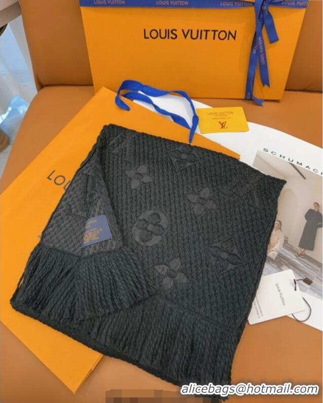 Well Crafted Louis Vuitton Cashmere Wool Long Scarf 31x175cm LV091009 Black 2025