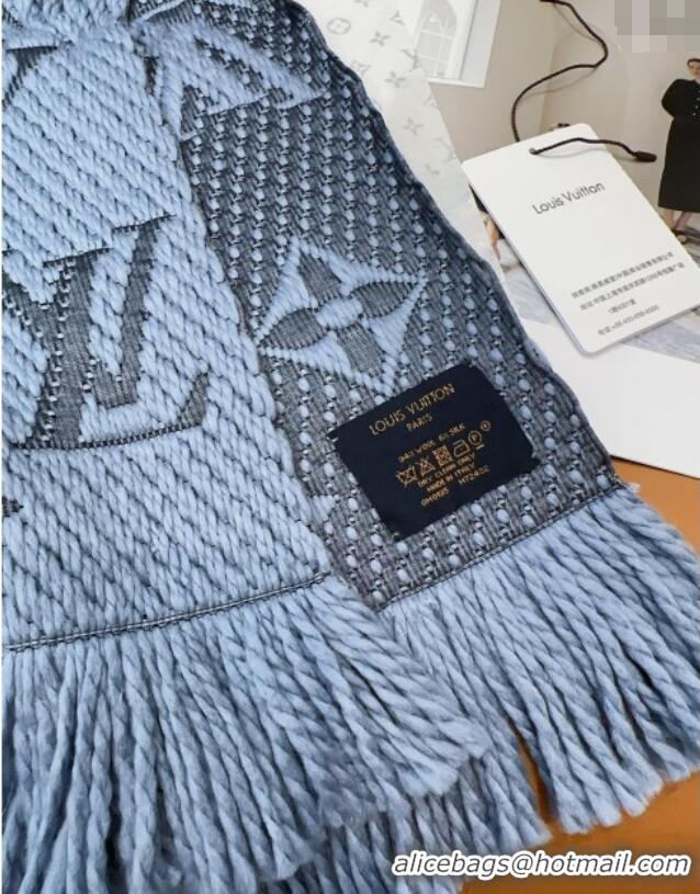Cheapest Louis Vuitton Cashmere Wool Long Scarf 31x175cm LV091009 Blue/Grey 2025