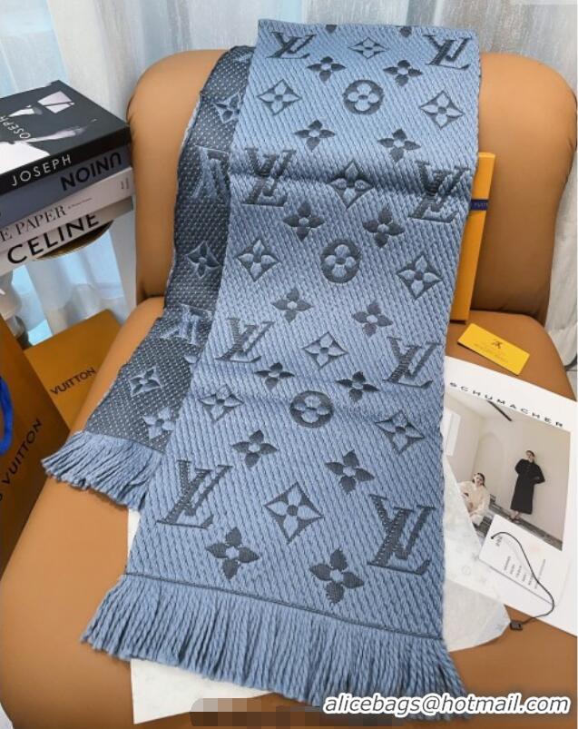 Cheapest Louis Vuitton Cashmere Wool Long Scarf 31x175cm LV091009 Blue/Grey 2025