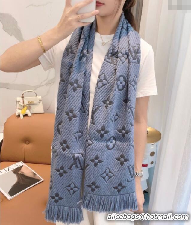 Cheapest Louis Vuitton Cashmere Wool Long Scarf 31x175cm LV091009 Blue/Grey 2025