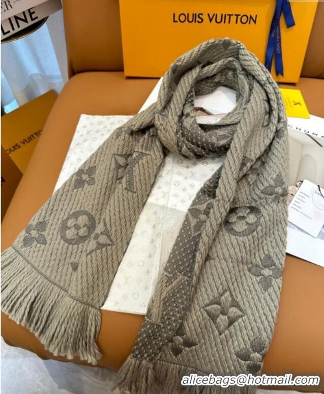 Top Grade Louis Vuitton Cashmere Wool Long Scarf 31x175cm LV091009 Beige/Grey 2025