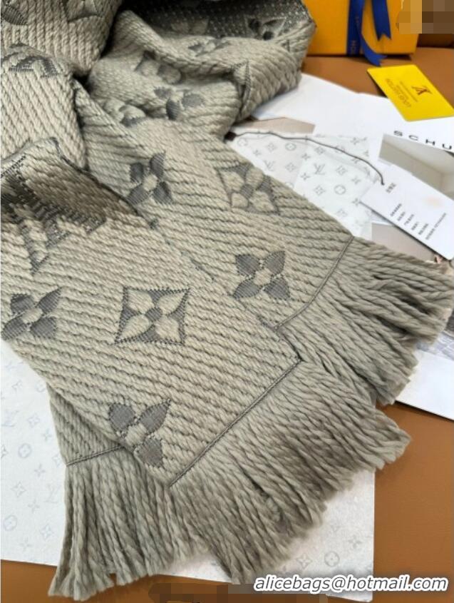 Top Grade Louis Vuitton Cashmere Wool Long Scarf 31x175cm LV091009 Beige/Grey 2025