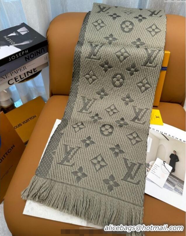 Top Grade Louis Vuitton Cashmere Wool Long Scarf 31x175cm LV091009 Beige/Grey 2025