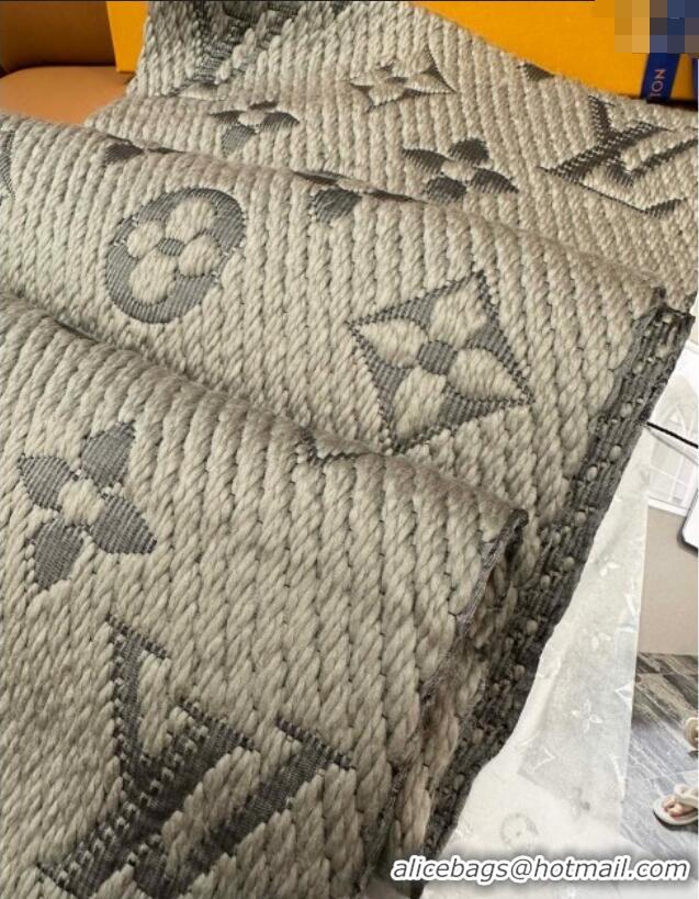 Top Grade Louis Vuitton Cashmere Wool Long Scarf 31x175cm LV091009 Beige/Grey 2025