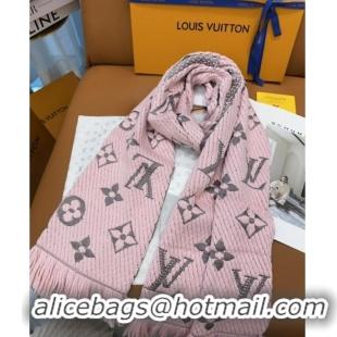 Famous Brand Louis Vuitton Cashmere Wool Long Scarf 31x175cm LV091009 Pink/Grey 2025