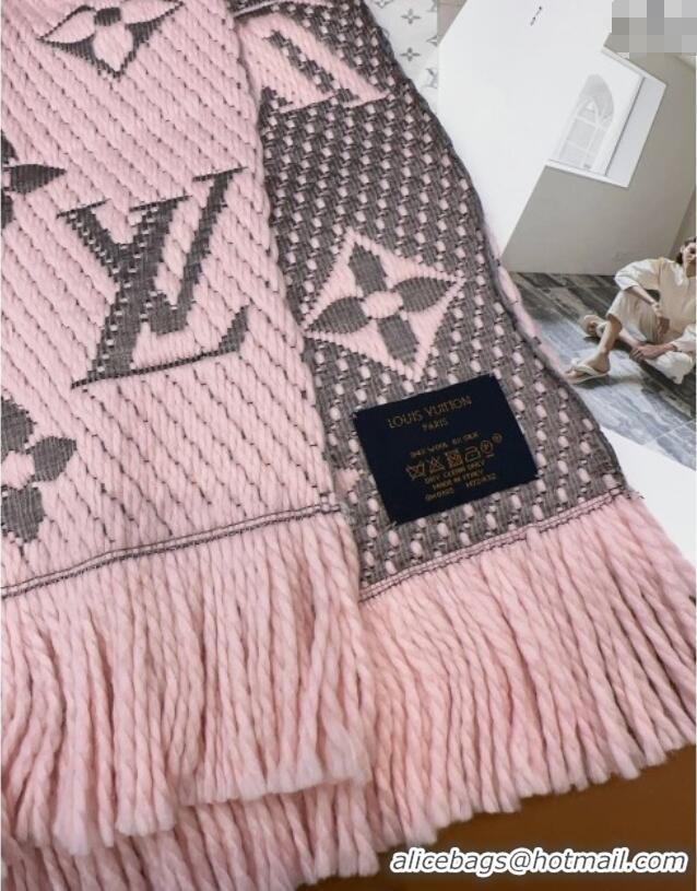 Famous Brand Louis Vuitton Cashmere Wool Long Scarf 31x175cm LV091009 Pink/Grey 2025