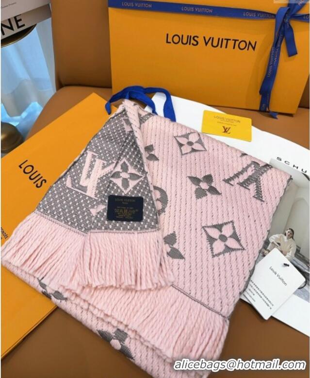 Famous Brand Louis Vuitton Cashmere Wool Long Scarf 31x175cm LV091009 Pink/Grey 2025
