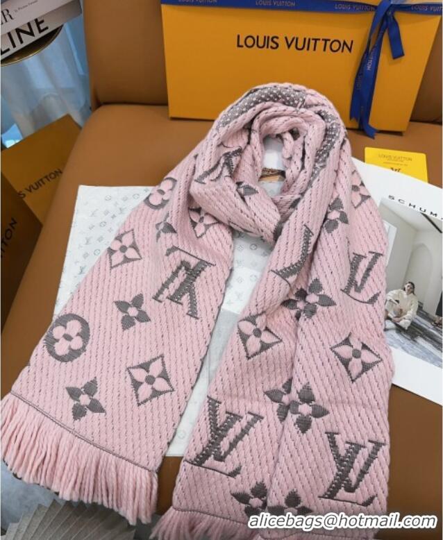 Famous Brand Louis Vuitton Cashmere Wool Long Scarf 31x175cm LV091009 Pink/Grey 2025